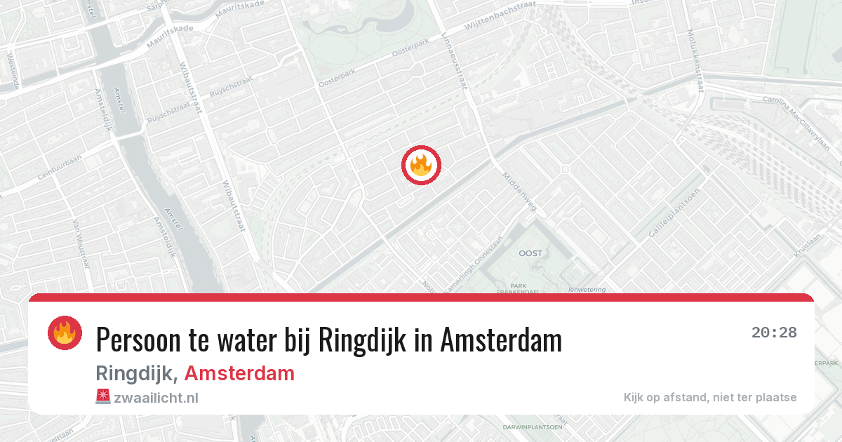 Persoon te water bij Ringdijk in Amsterdam — 9 jul 2026