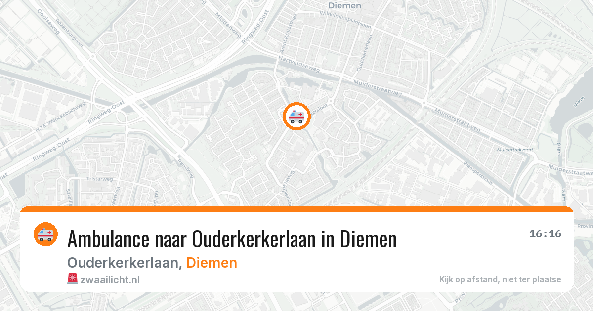 Ambulance naar Ouderkerkerlaan in Diemen — 1 jun 2026