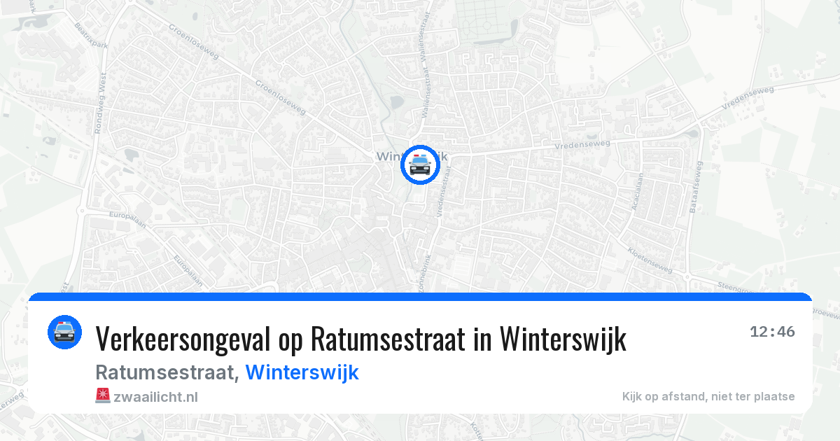 Verkeersongeval op Ratumsestraat in Winterswijk — 7 aug 2026
