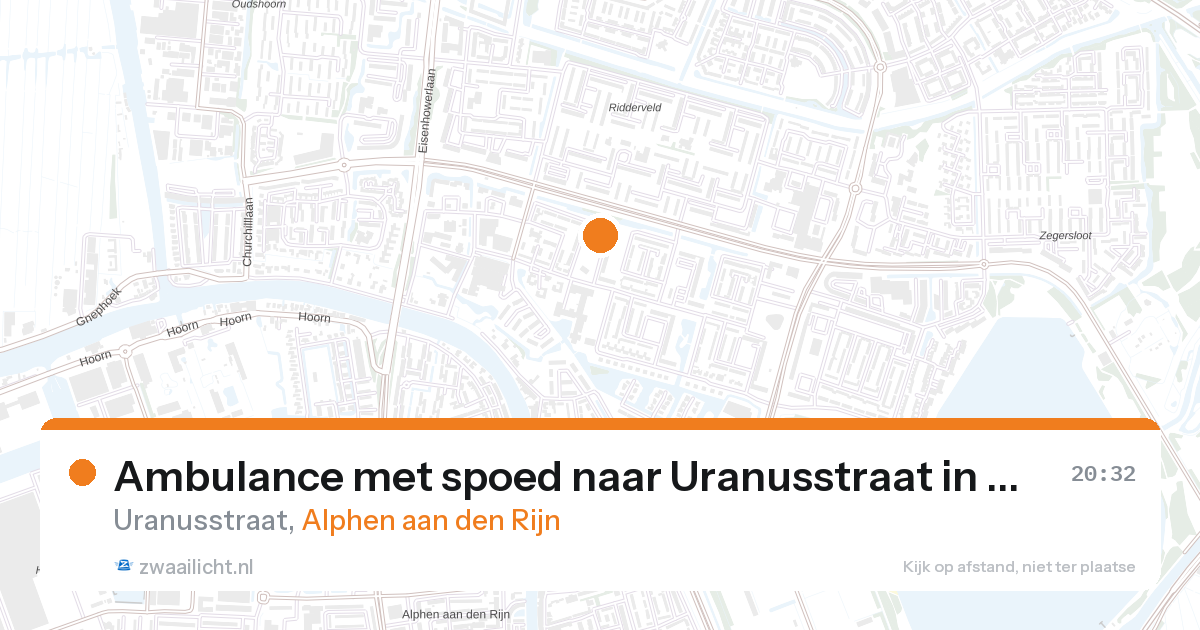 Ambulance met spoed naar Uranusstraat in Alphen aan den Rijn — 26 aug 2026