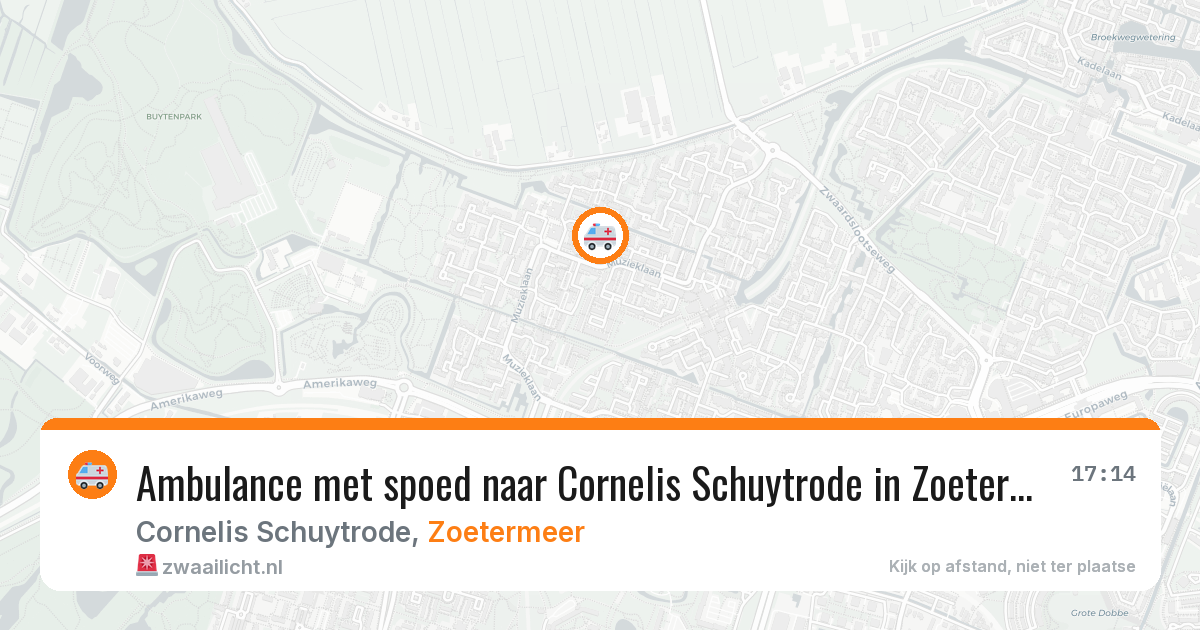 Ambulance met spoed naar Cornelis Schuytrode in Zoetermeer — 13 aug 2026