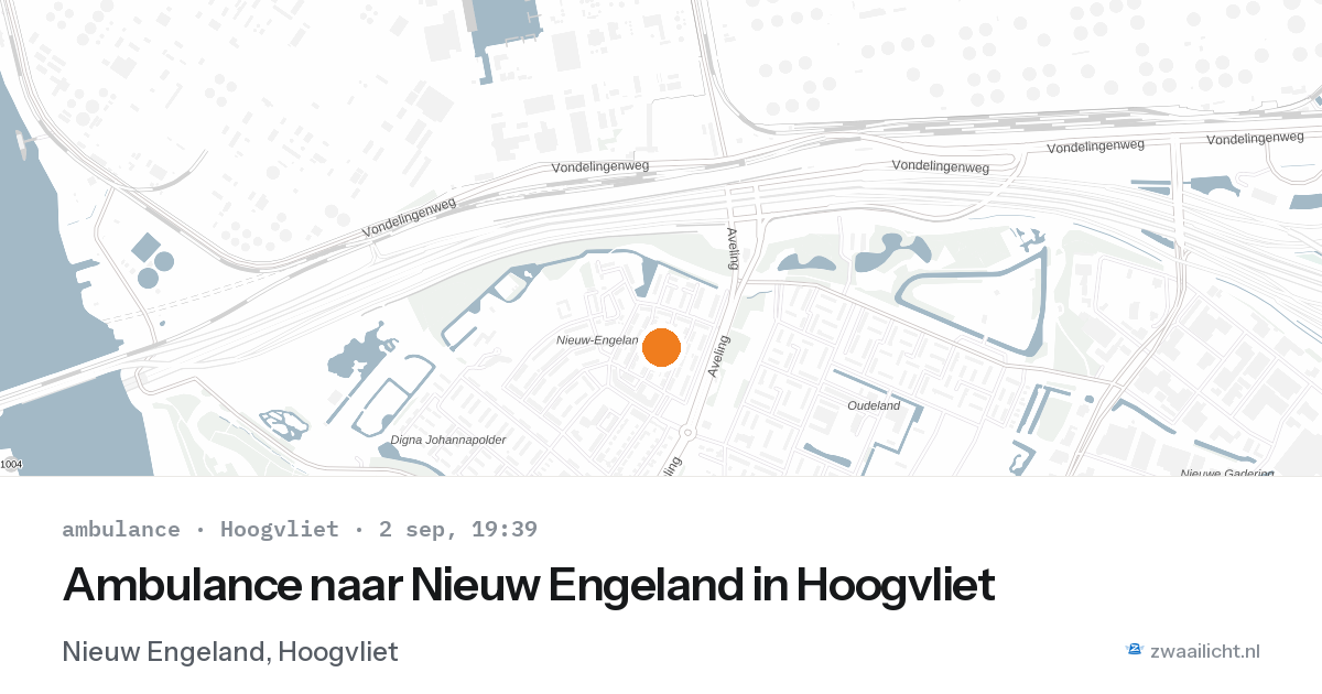 Ambulance naar Nieuw Engeland in Hoogvliet — 2 sep 2026