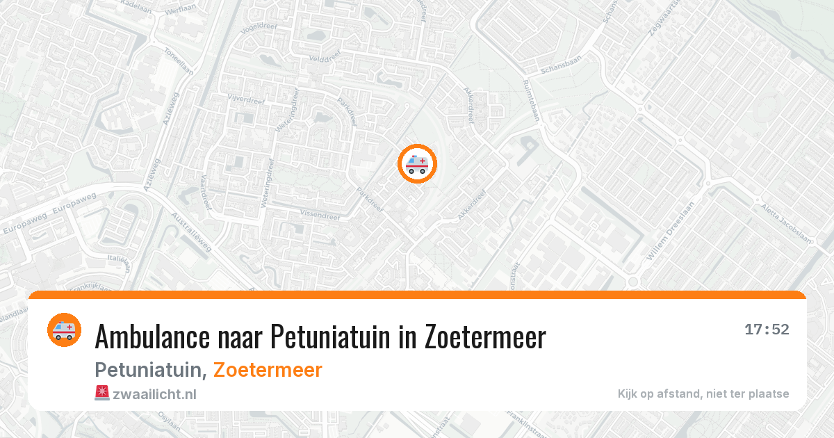 Ambulance naar Petuniatuin in Zoetermeer — 20 apr 2026