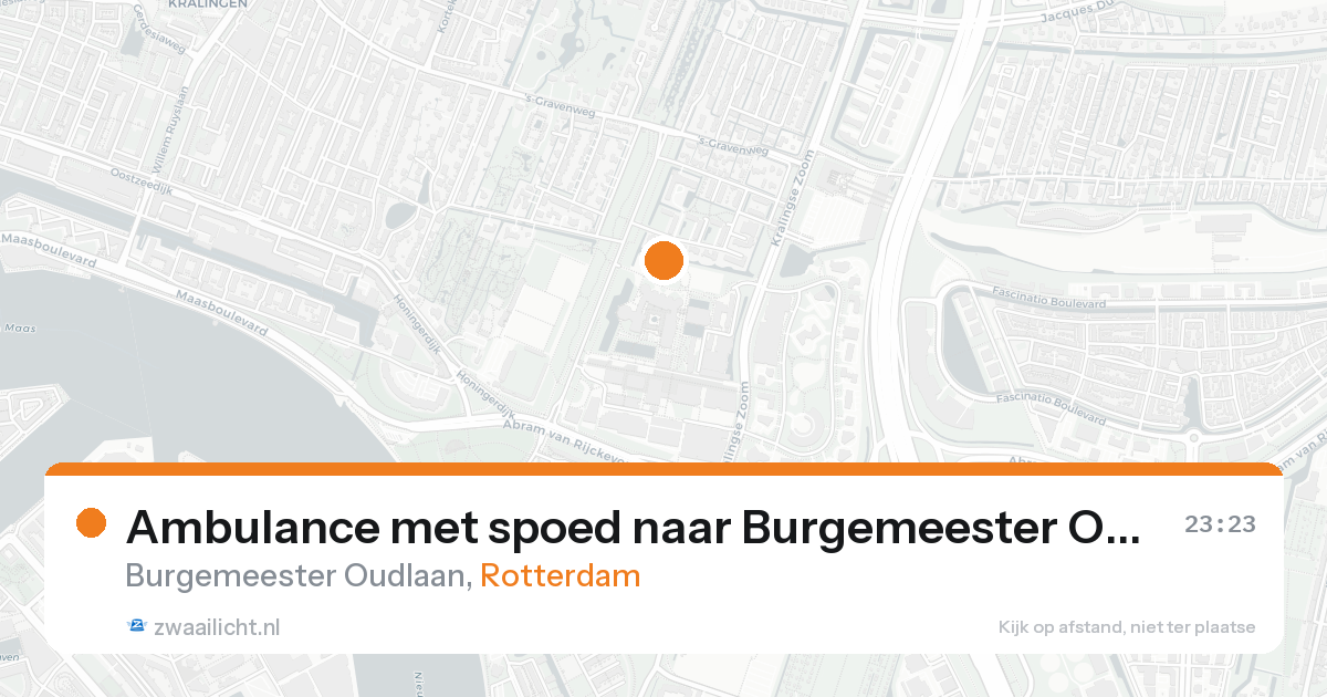 Ambulance met spoed naar Burgemeester Oudlaan in Rotterdam — 26 mei 2026