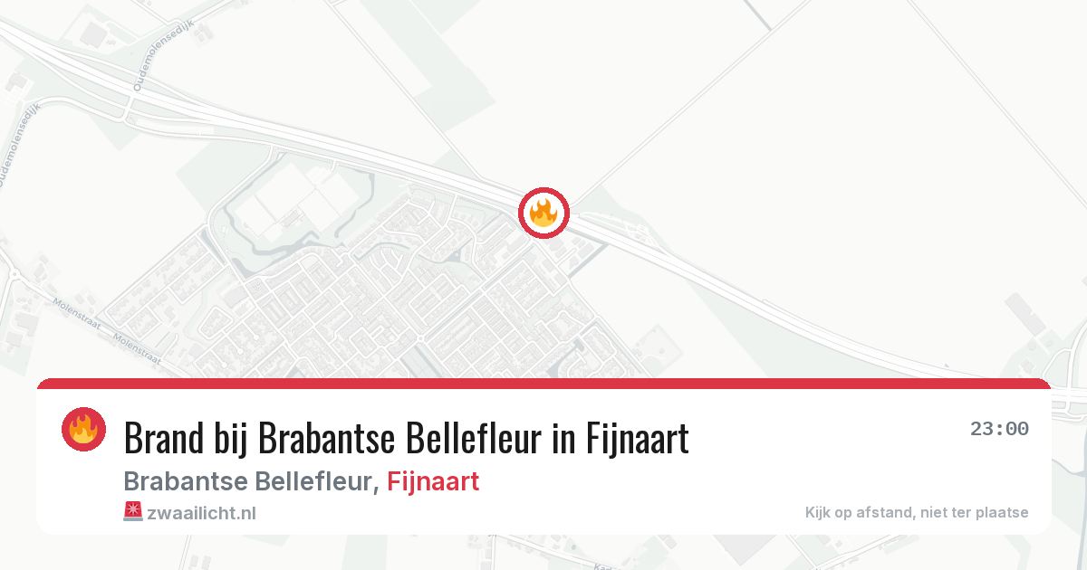 Brand bij Brabantse Bellefleur in Fijnaart — 23 mrt 2026