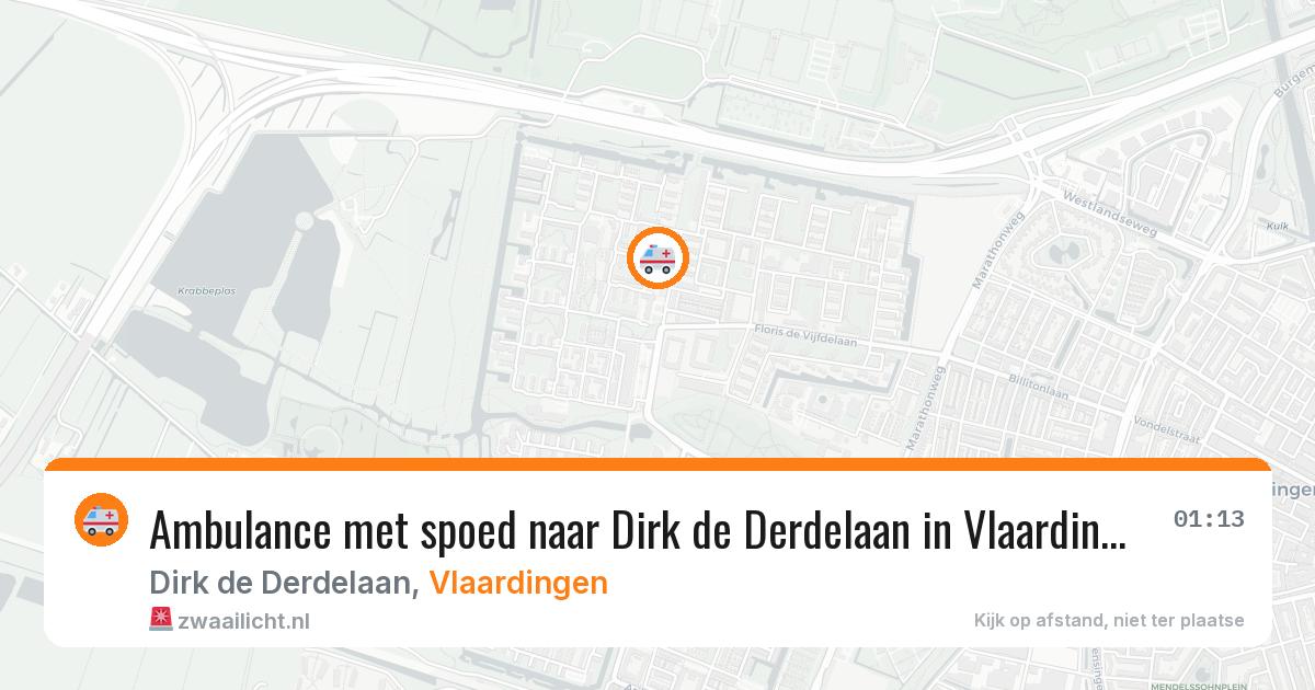 Ambulance met spoed naar Dirk de Derdelaan in Vlaardingen — 14 aug 2026
