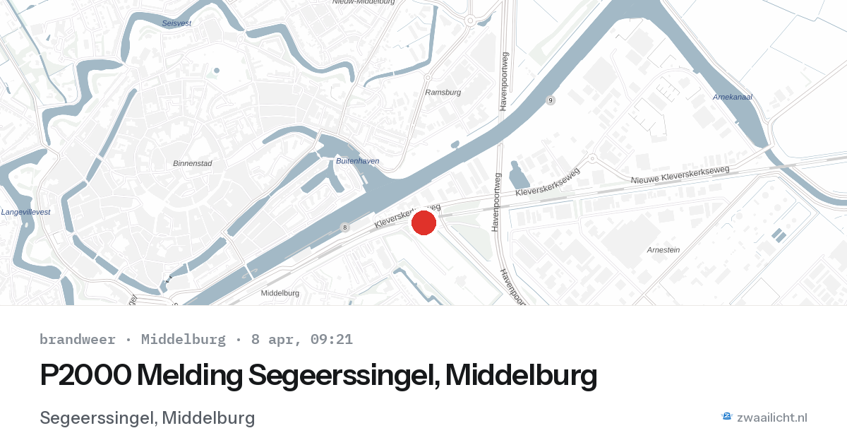 P2000 Melding Segeerssingel, Middelburg — 8 apr 2026