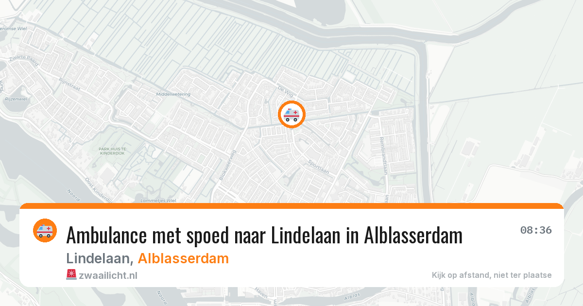 Ambulance met spoed naar Lindelaan in Alblasserdam — 27 apr 2026