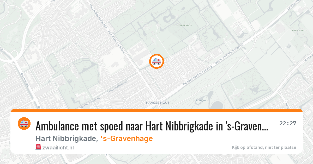 Ambulance met spoed naar Hart Nibbrigkade in 's-Gravenhage — 3 aug 2026