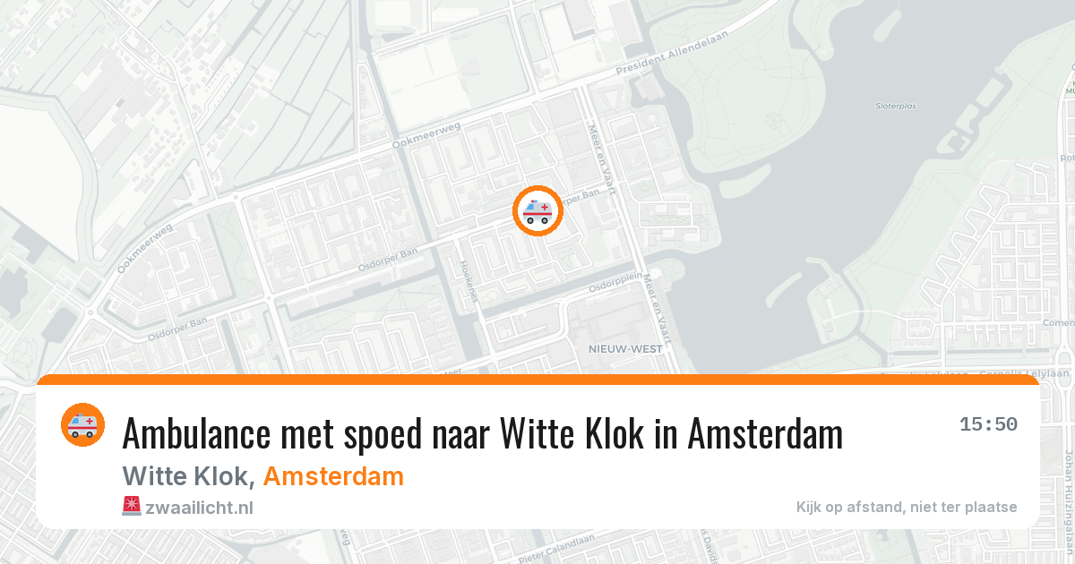 Ambulance met spoed naar Witte Klok in Amsterdam — 28 apr 2026