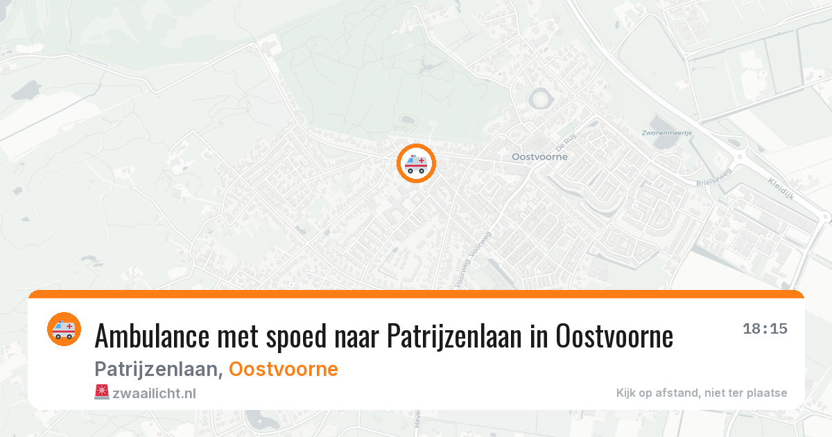 Ambulance met spoed naar Patrijzenlaan in Oostvoorne — 18 mrt 2026