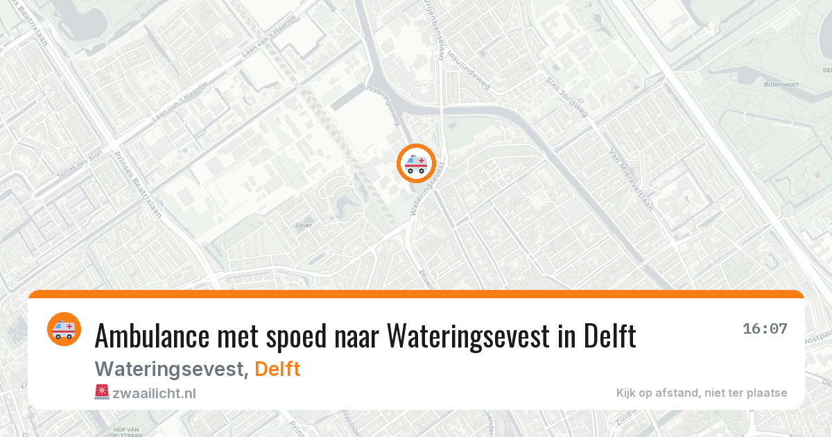 Ambulance met spoed naar Wateringsevest in Delft — 8 apr 2026