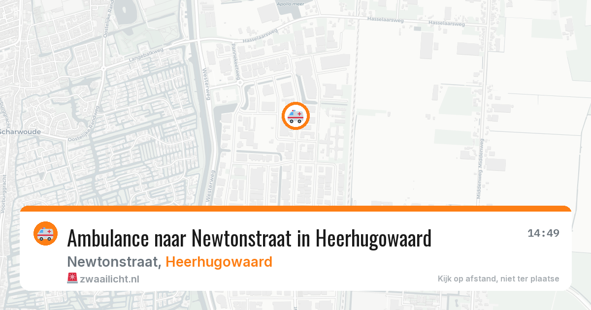 Ambulance naar Newtonstraat in Heerhugowaard — 19 mrt 2026