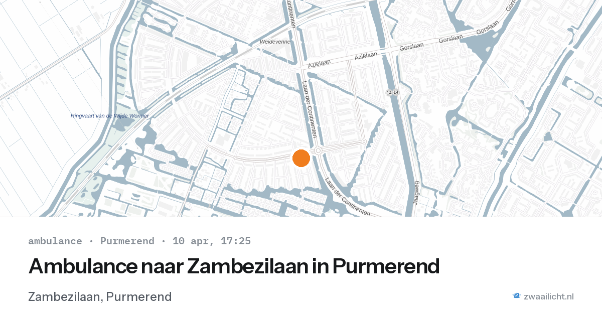 Ambulance naar Zambezilaan in Purmerend — 10 apr 2026