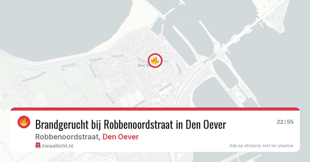 Brandgerucht bij Robbenoordstraat in Den Oever — 6 mrt 2026