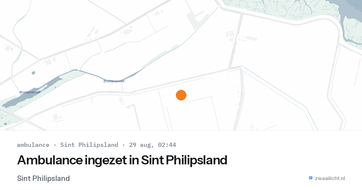 Ambulance ingezet in Sint Philipsland — 29 aug 2026