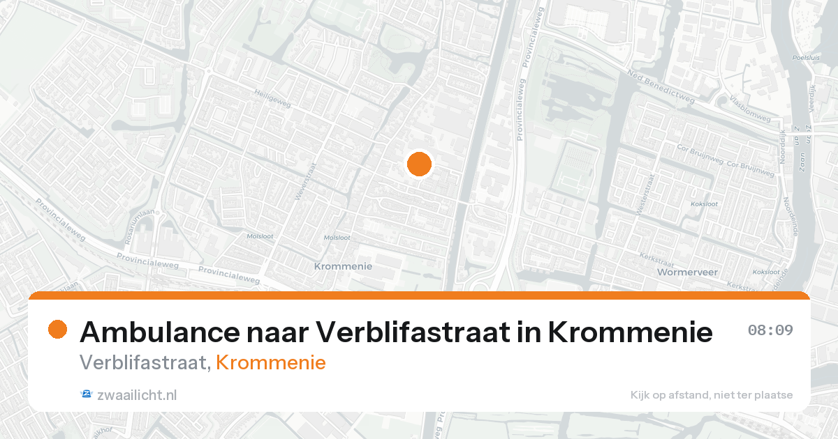 Ambulance naar Verblifastraat in Krommenie — 19 mei 2026