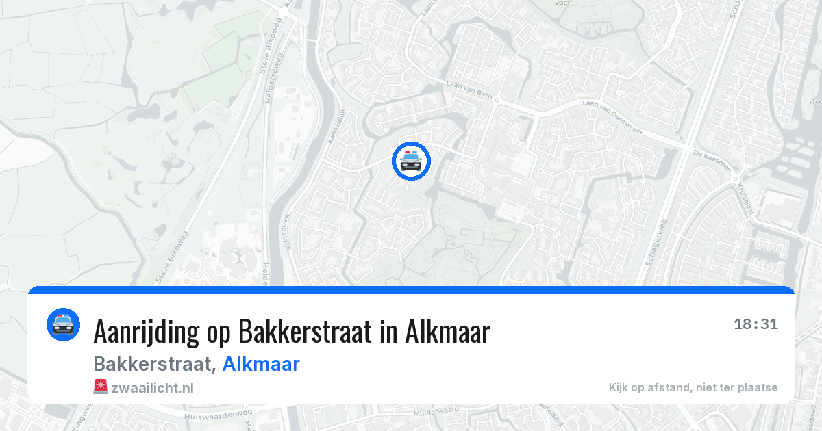 Aanrijding op Bakkerstraat in Alkmaar — 18 mrt 2026