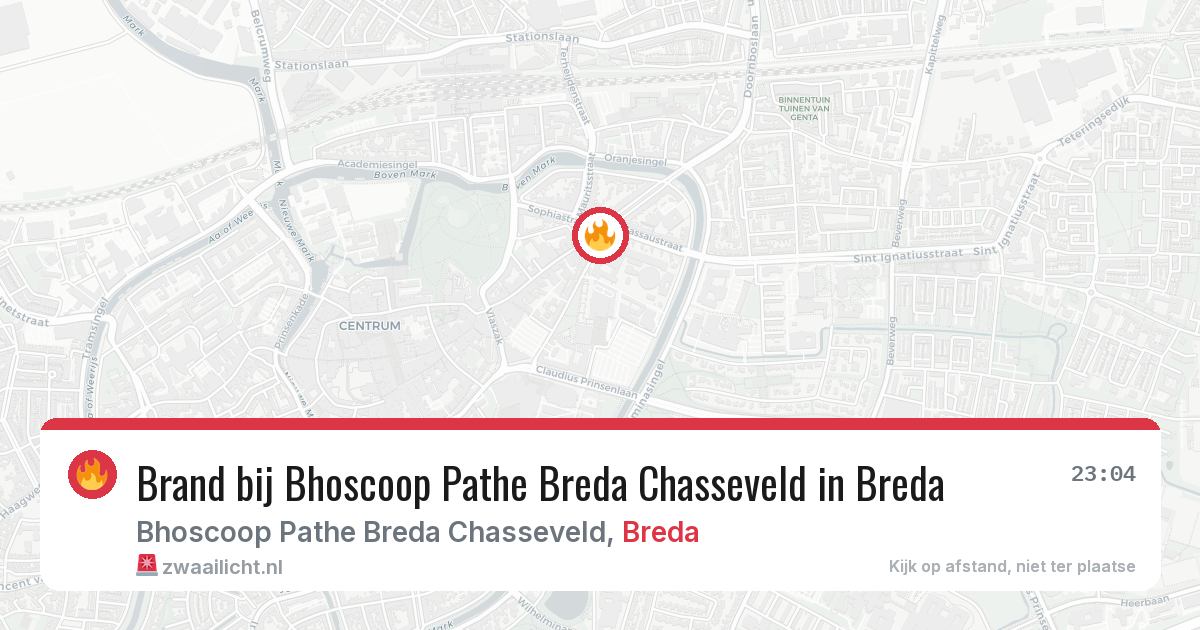 Brand bij Bhoscoop Pathe Breda Chasseveld in Breda — 2 mei 2026