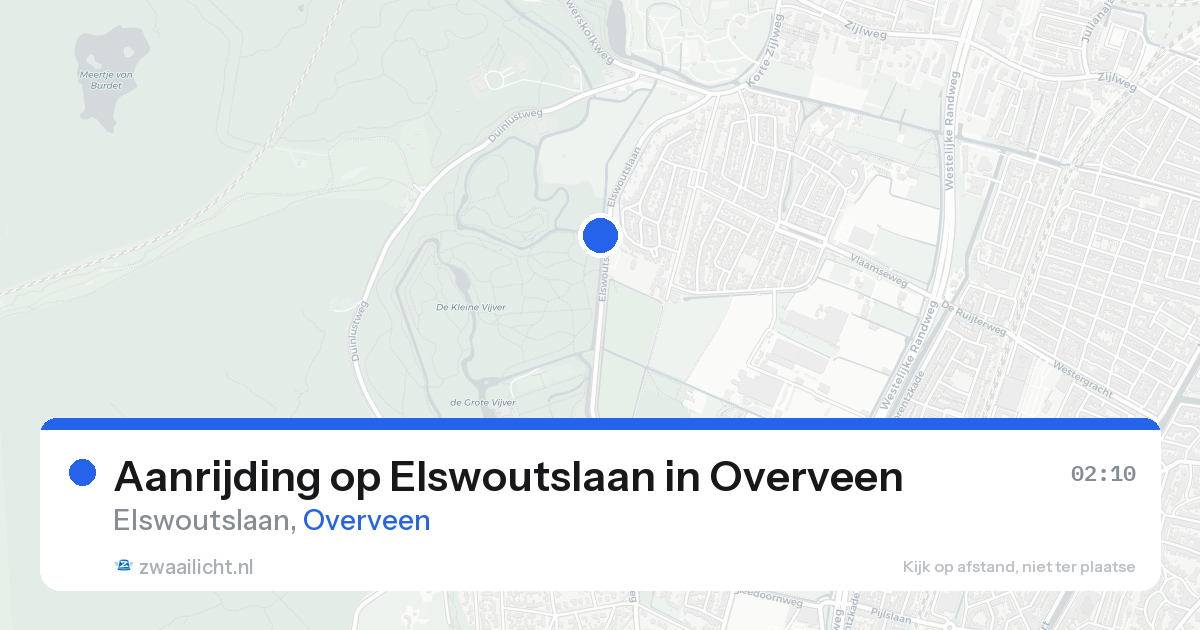 Aanrijding op Elswoutslaan in Overveen — 24 aug 2026