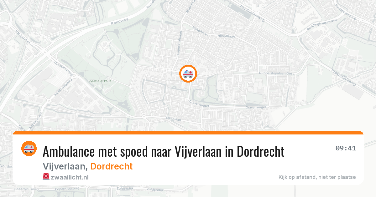 Ambulance met spoed naar Vijverlaan in Dordrecht — 8 mrt 2026