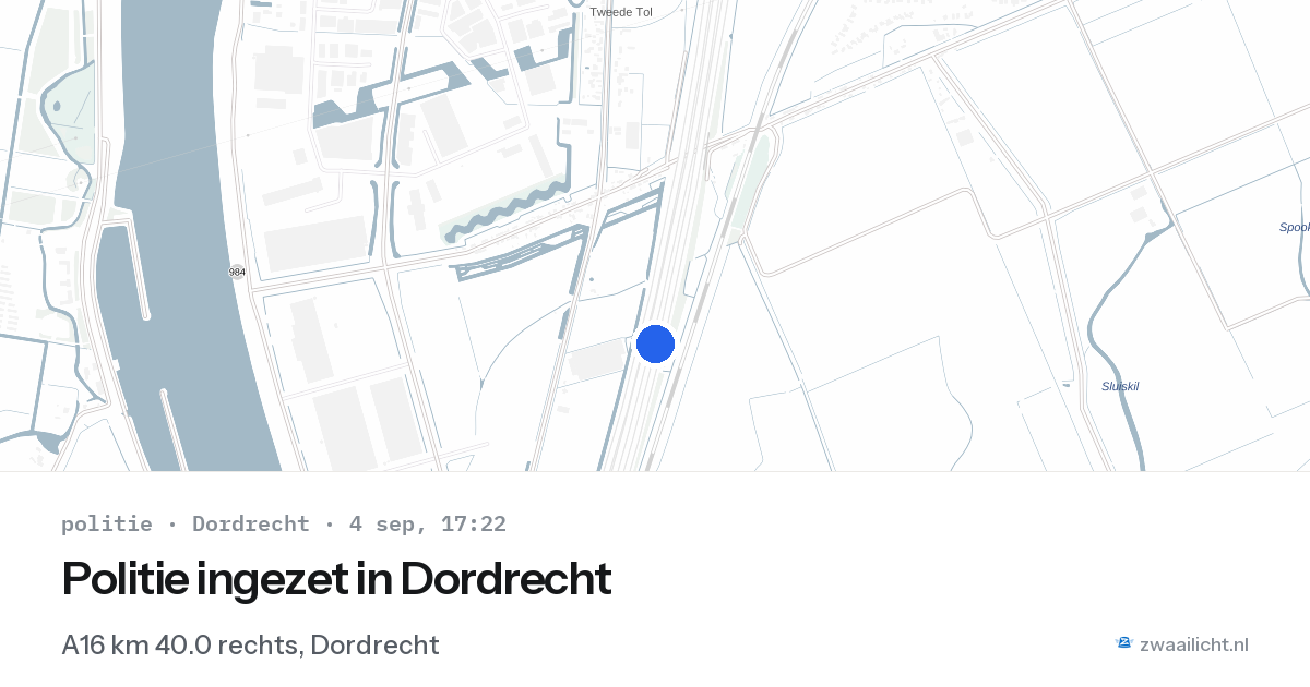 Politie ingezet in Dordrecht — 4 sep 2026 | 🚨 Zwaailicht.nl