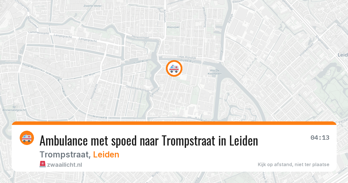 Ambulance met spoed naar Trompstraat in Leiden — 3 aug 2026
