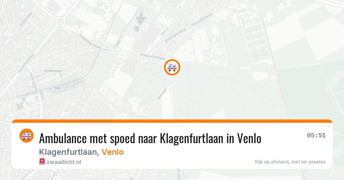 Ambulance met spoed naar Klagenfurtlaan in Venlo — 22 apr 2026