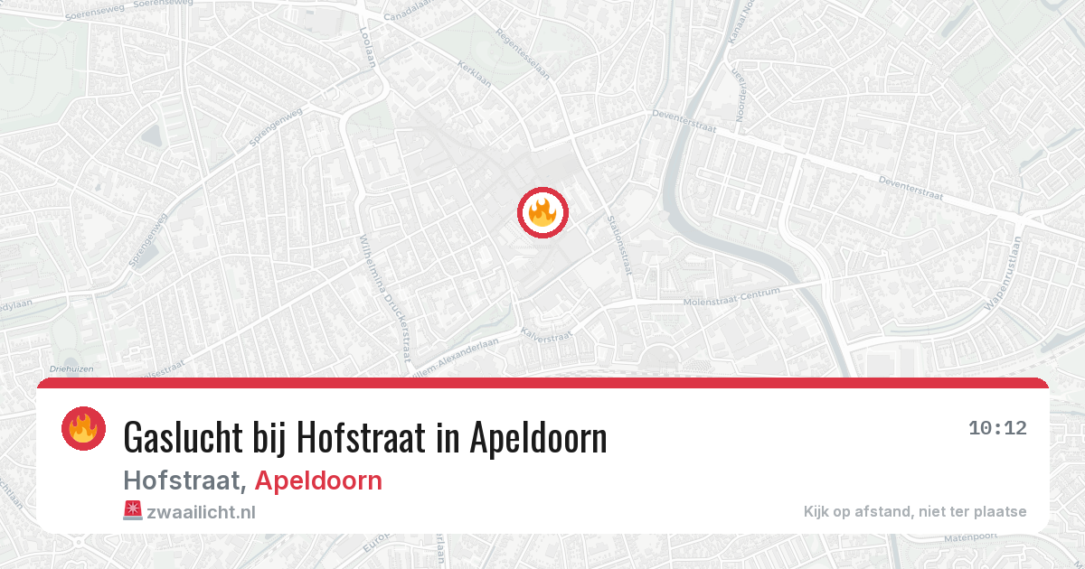 Gaslucht bij Hofstraat in Apeldoorn — 30 jul 2026