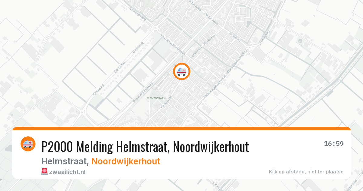 P2000 Melding Helmstraat, Noordwijkerhout — 6 jul 2026