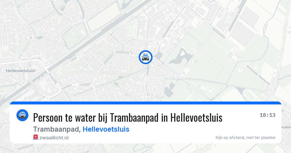 Persoon te water bij Trambaanpad in Hellevoetsluis — 31 jul 2026