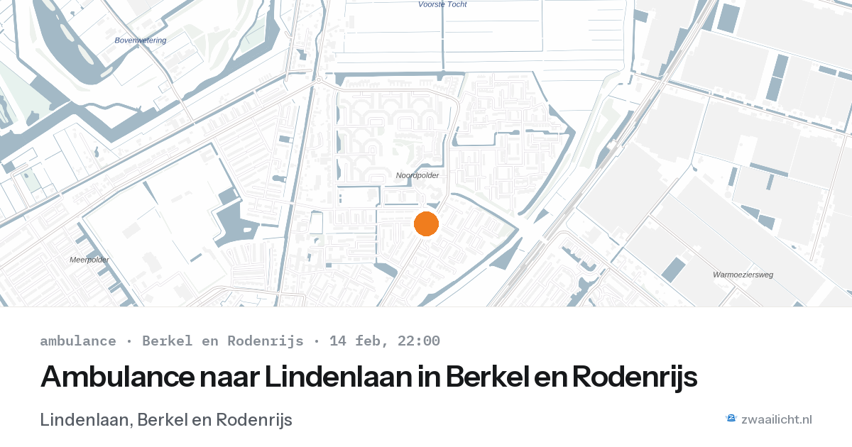 Ambulance naar Lindenlaan in Berkel en Rodenrijs — 14 feb 2026