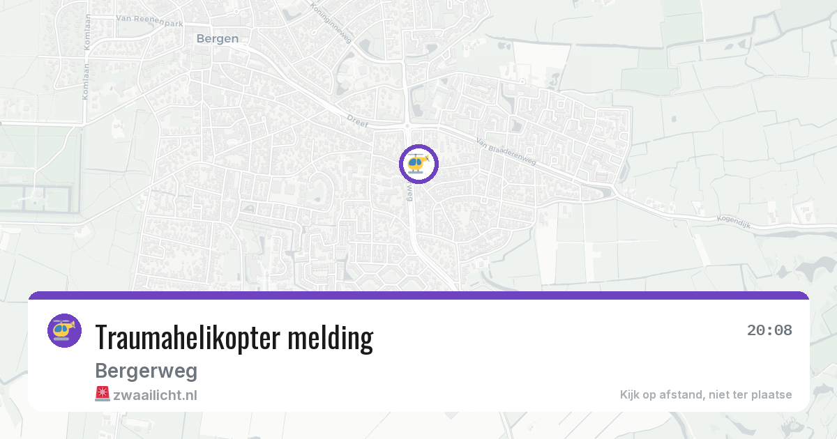 Ambulance met spoed naar Bergerweg in 1862JT — 20 jun 2026