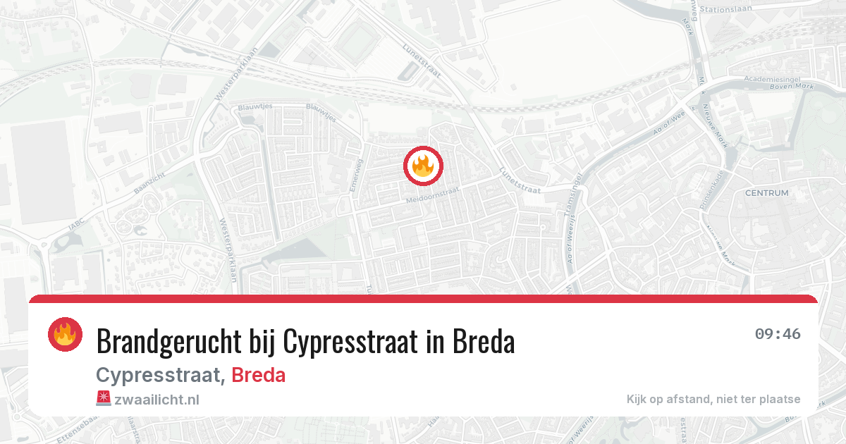 Brandgerucht bij Cypresstraat in Breda — 17 jul 2026