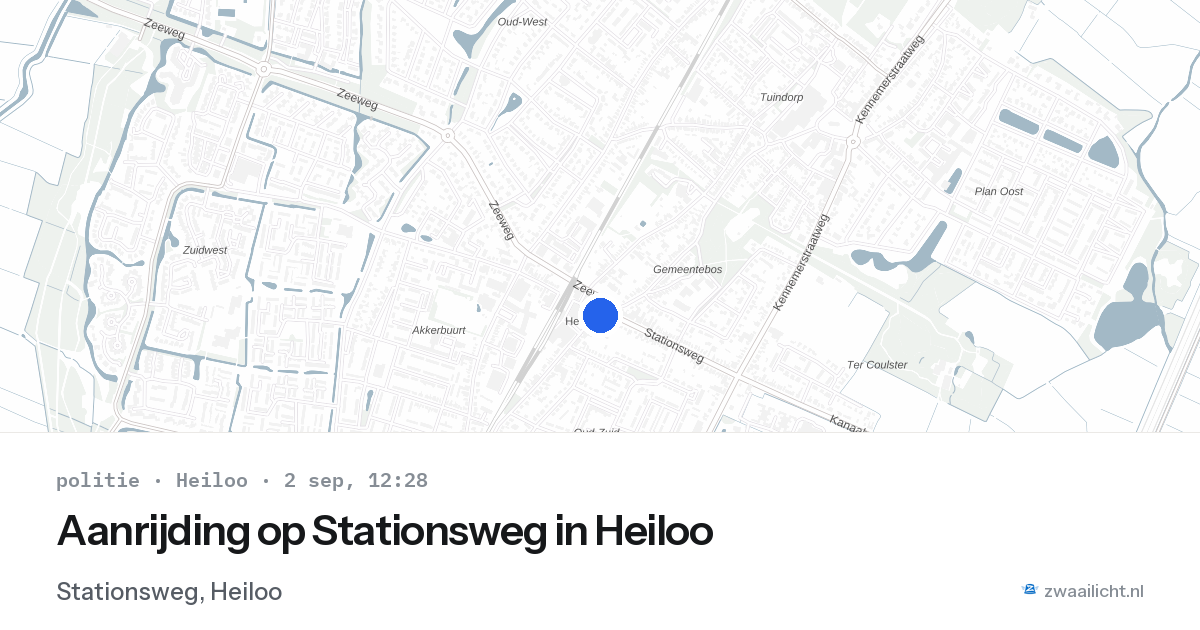 Aanrijding op Stationsweg in Heiloo — 2 sep 2026