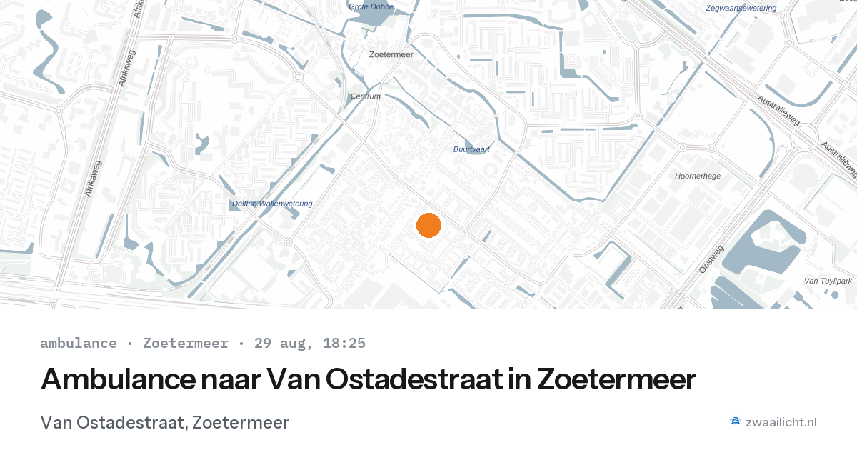Ambulance naar Van Ostadestraat in Zoetermeer — 29 aug 2026