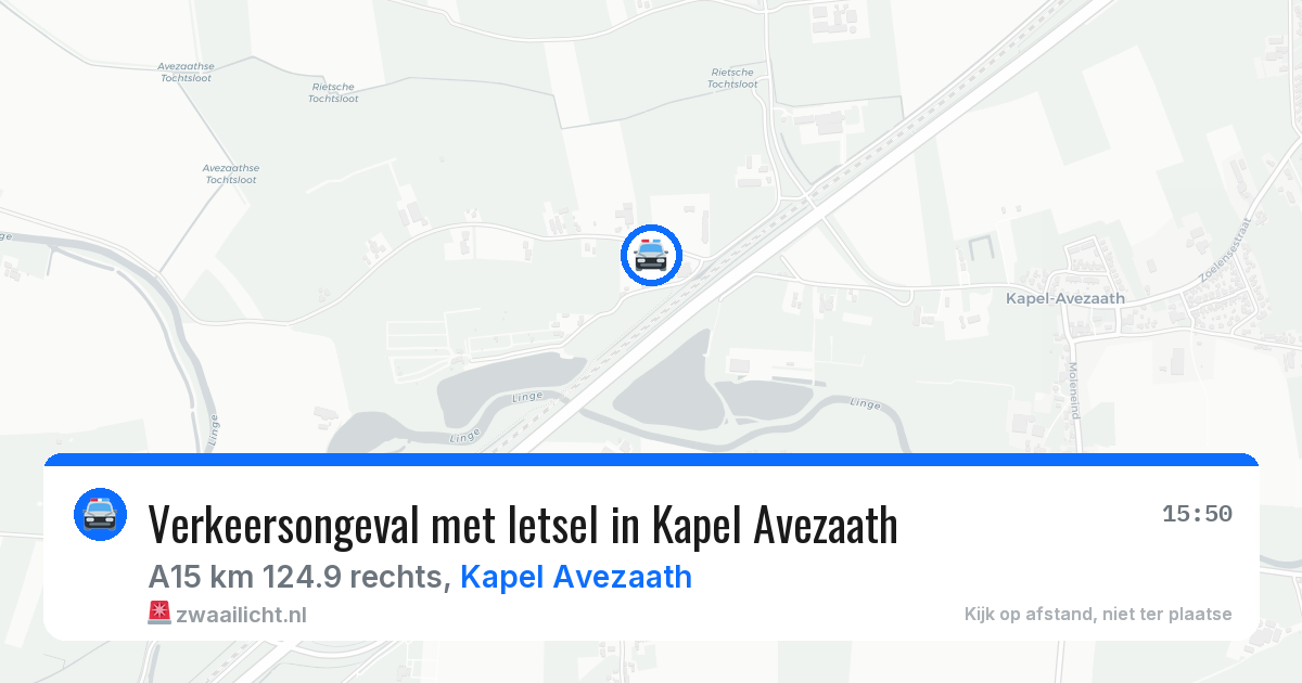 Verkeersongeval met letsel in Kapel Avezaath — 13 aug 2026