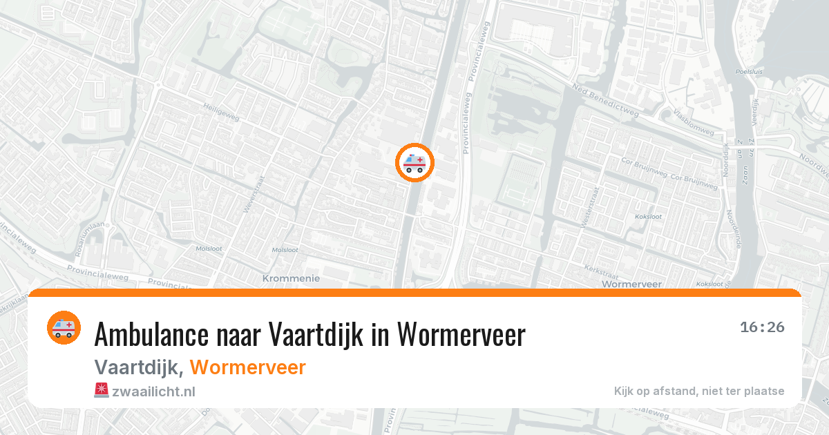 Ambulance naar Vaartdijk in Wormerveer — 19 jun 2026