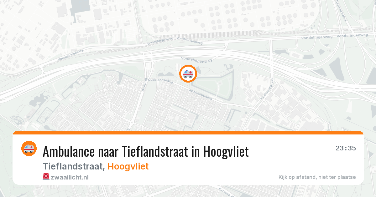 Ambulance naar Tieflandstraat in Hoogvliet — 8 jul 2026