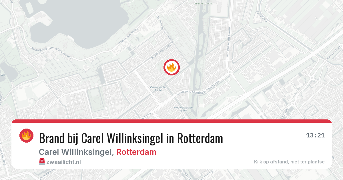 Brand bij Carel Willinksingel in Rotterdam — 25 jul 2026