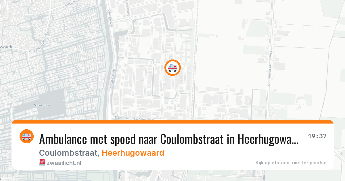 Ambulance met spoed naar Coulombstraat in Heerhugowaard — 1 jun 2026