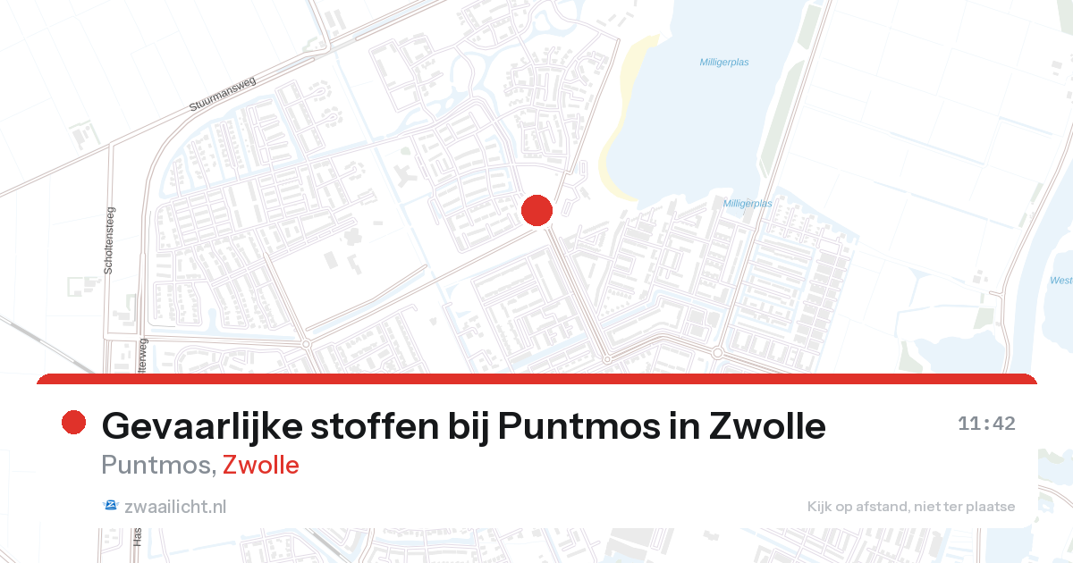 Gevaarlijke stoffen bij Puntmos in Zwolle — 25 aug 2026