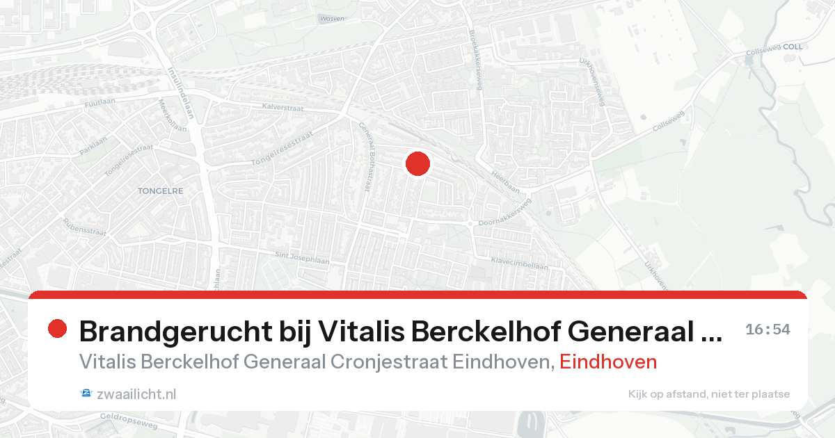 Brandgerucht bij Vitalis Berckelhof Generaal Cronjestraat Eindhoven in Eindhoven — 22 aug 2026