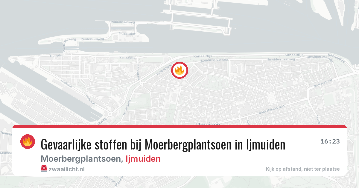 Gevaarlijke stoffen bij Moerbergplantsoen in Ijmuiden — 14 mei 2026