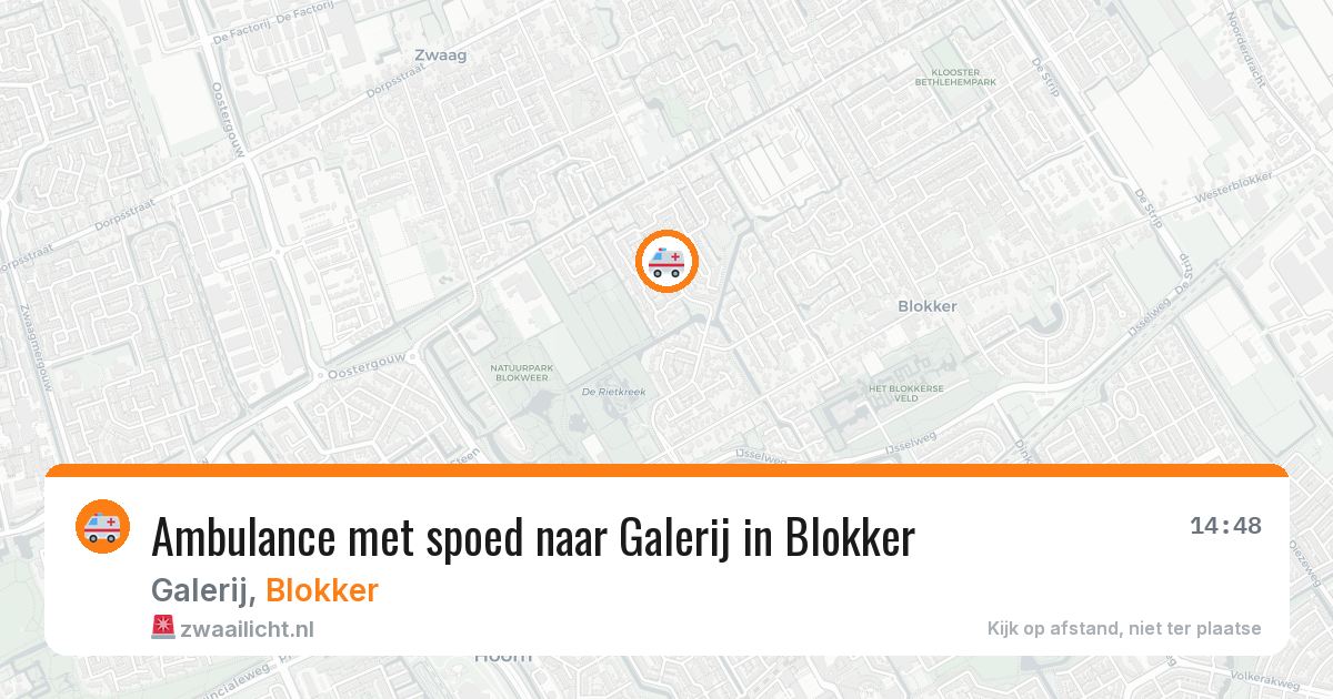 Ambulance met spoed naar Galerij in Blokker — 9 aug 2026
