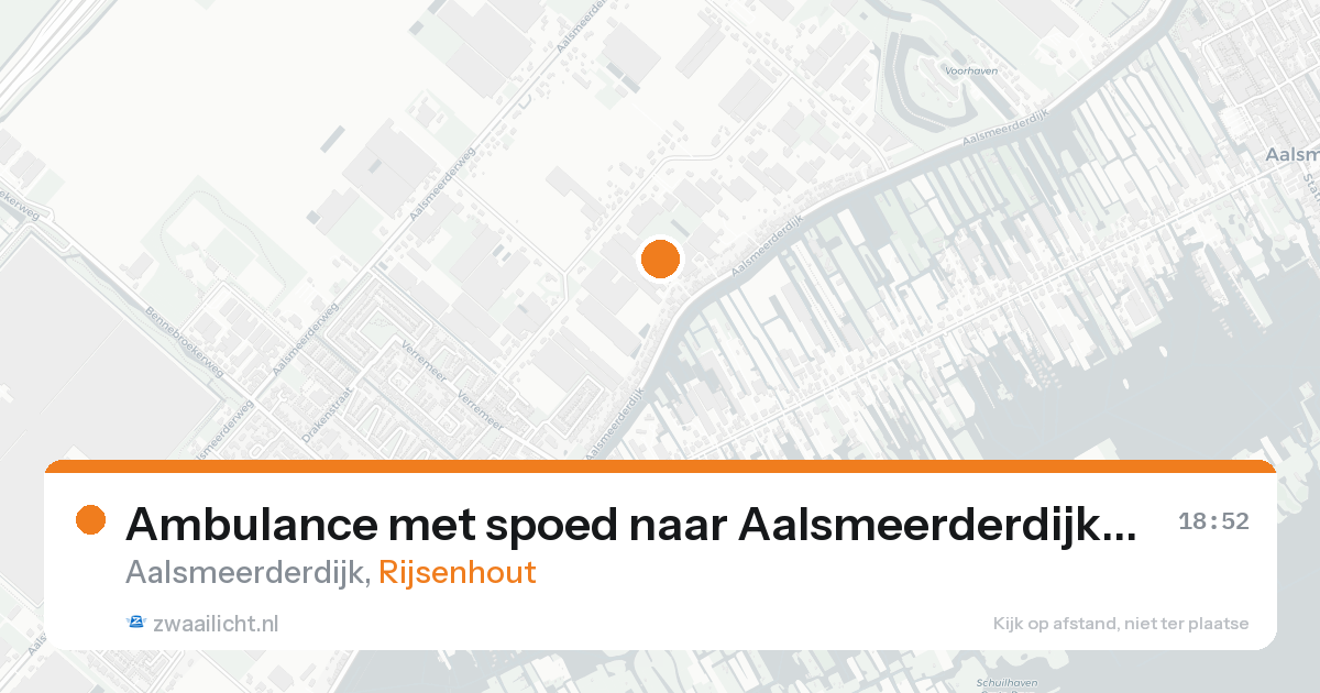 Ambulance met spoed naar Aalsmeerderdijk in Rijsenhout — 15 aug 2026