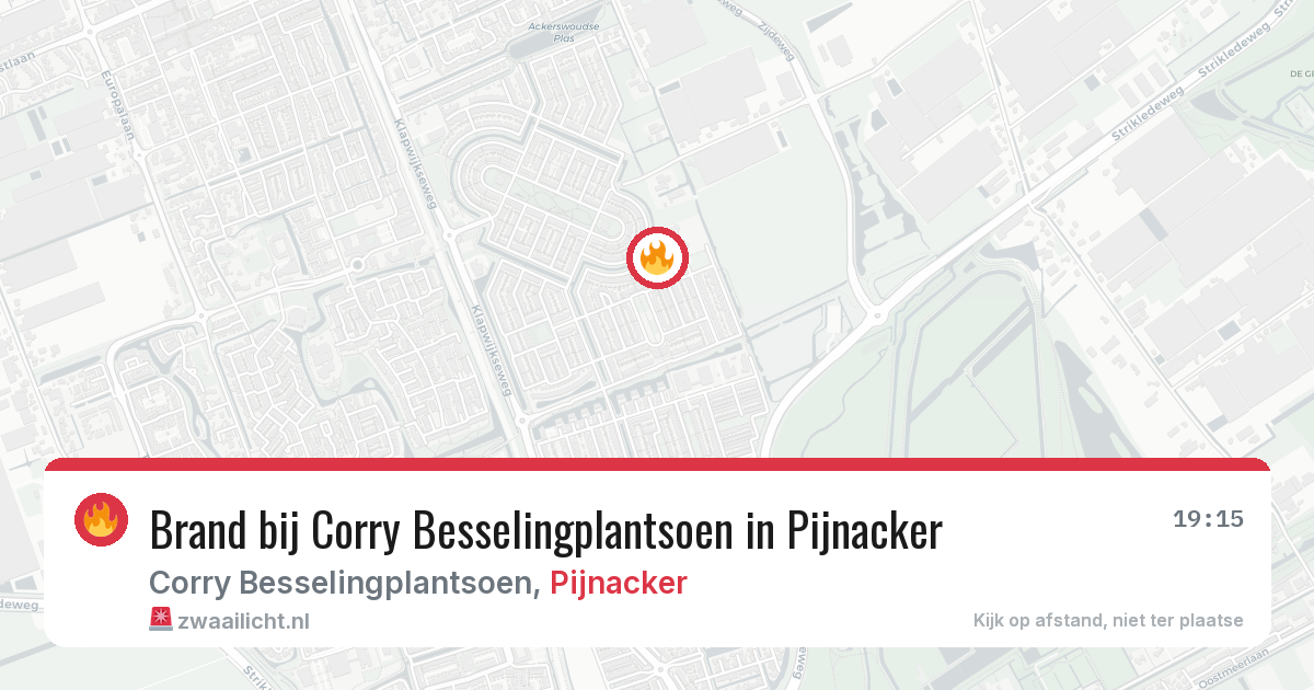 Brand bij Corry Besselingplantsoen in Pijnacker — 17 jun 2026
