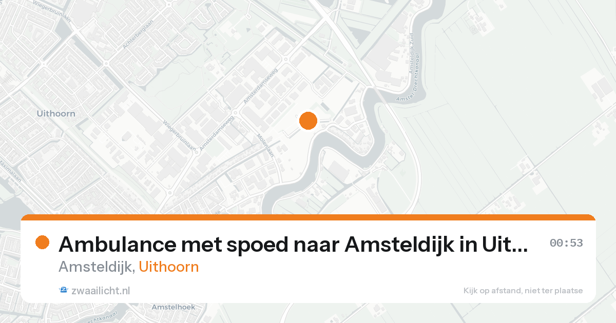 Ambulance met spoed naar Amsteldijk in Uithoorn — 24 aug 2026