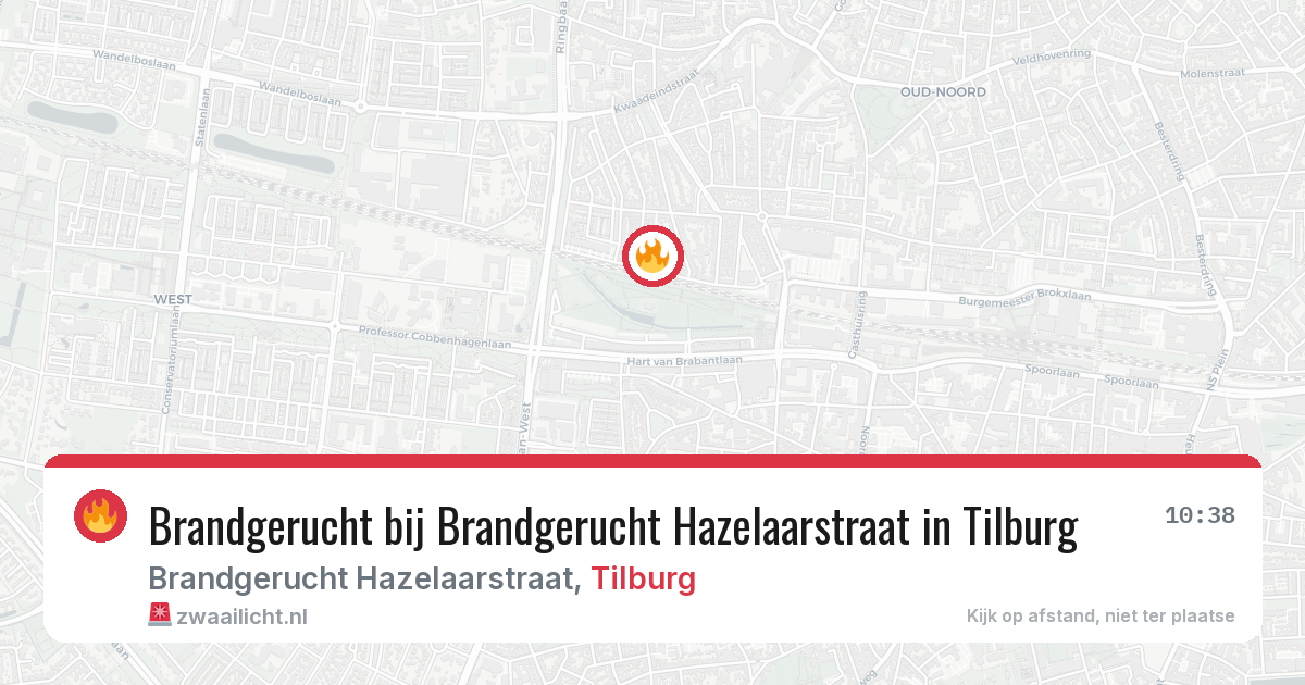 Brandgerucht bij Brandgerucht Hazelaarstraat in Tilburg — 8 feb 2026
