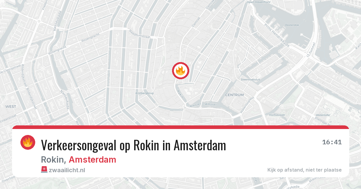 Verkeersongeval op Rokin in Amsterdam — 6 aug 2026